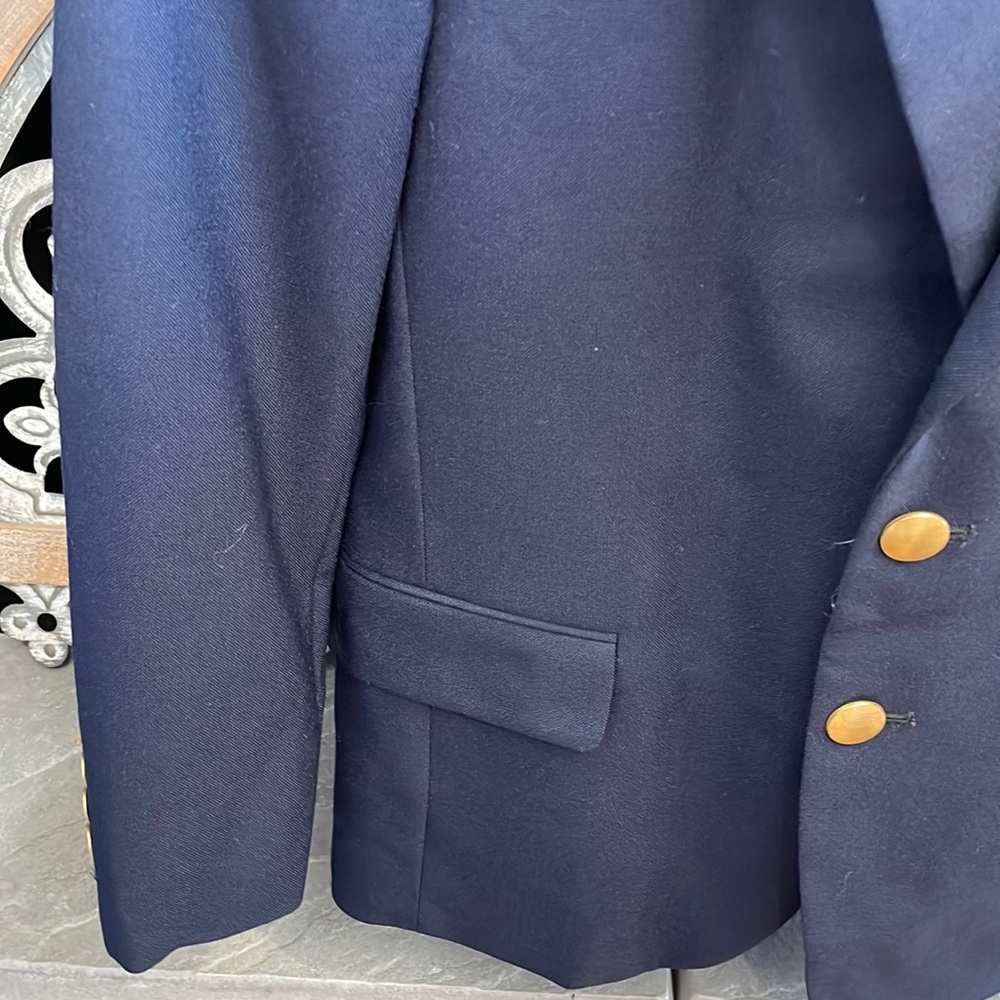 Lands End Boys School Uniform Hopsack Blazer, Deep Navy, NWT - Picture 2 of 4